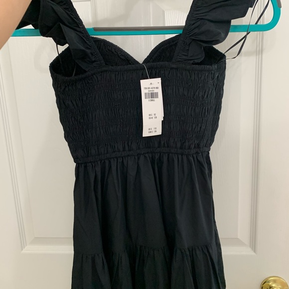 Black Smocked Midi Dress - Picture 6 of 10